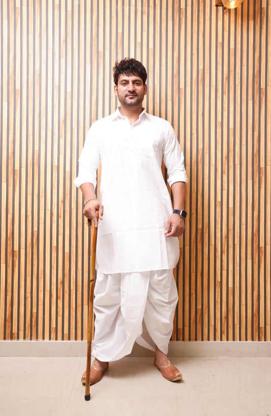 Traditional Haryanvi Dhoti Kurta with Khandwa for Men | Cotton Ready-to-Wear Ethnic Set