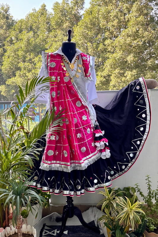 Handcrafted Haryanvi Daman Kurti Chunni Set